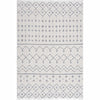 Ivory Gray Beil Textured Trellis Fringe Area Rug