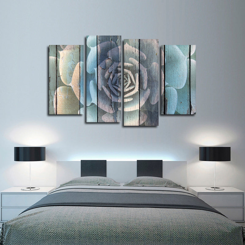 Rustic Blooming Succulent Wall Art