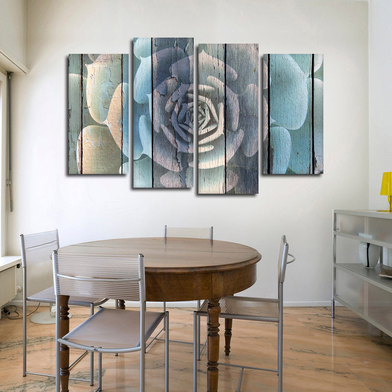 Rustic Blooming Succulent Wall Art