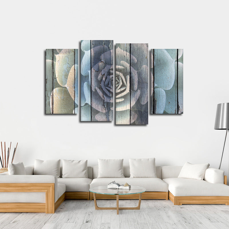 Rustic Blooming Succulent Wall Art