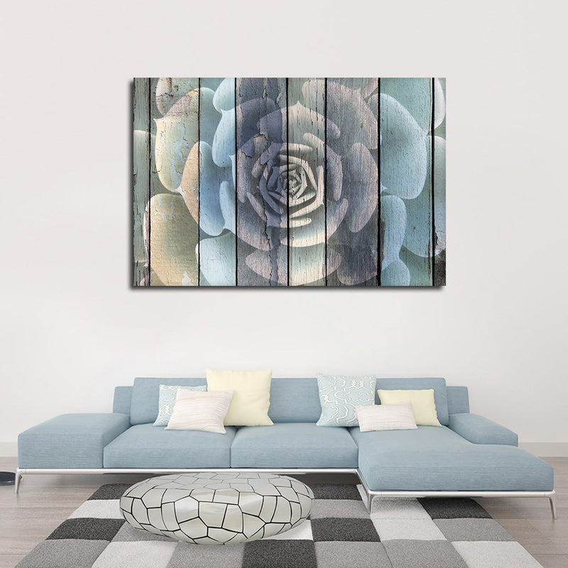 Rustic Blooming Succulent Wall Art