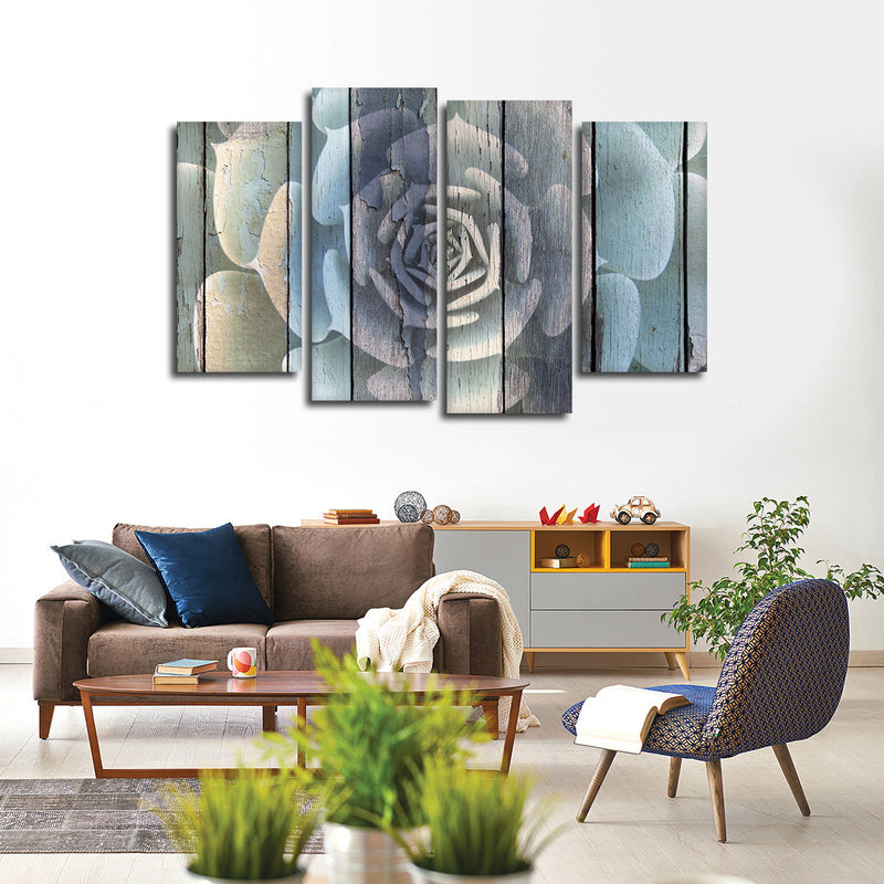Rustic Blooming Succulent Wall Art
