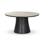 Balboa Veined White Marble Outdoor Dining Table 55" | shipping 7/27/2025