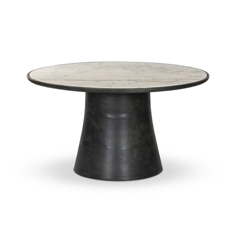 Balboa Veined White Marble Outdoor Dining Table 55" | shipping 7/27/2025