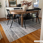 Barny Cream & Gray Washable Area Rug