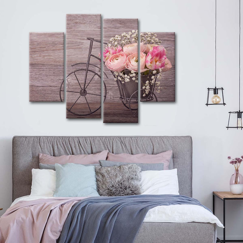 Ranunculus Bicycle Vase Wall Art