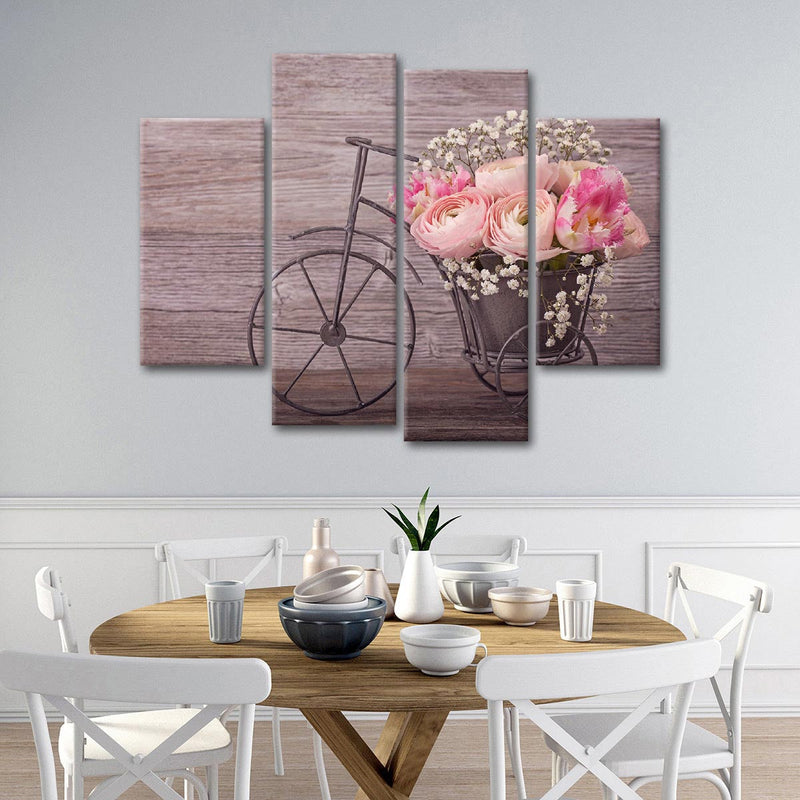 Ranunculus Bicycle Vase Wall Art