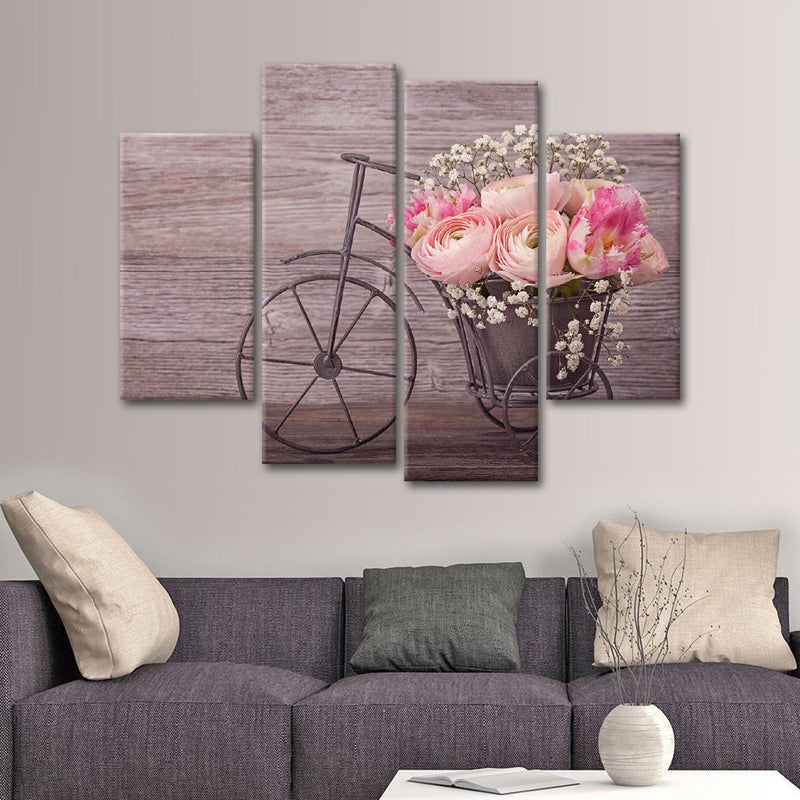Ranunculus Bicycle Vase Wall Art