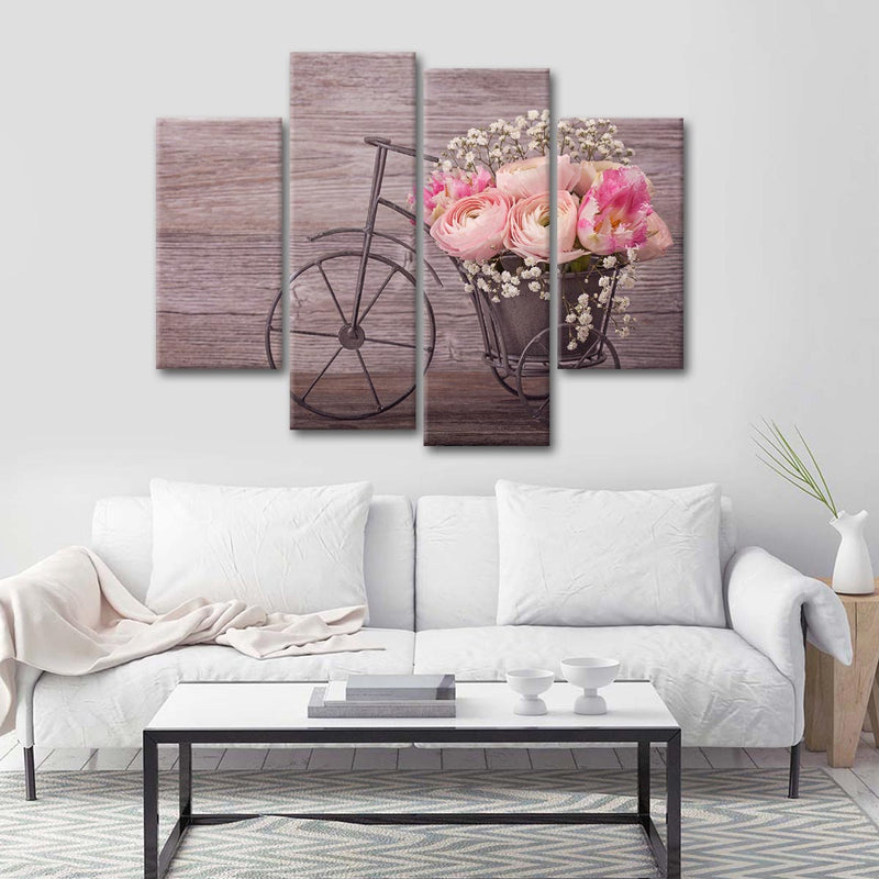 Ranunculus Bicycle Vase Wall Art