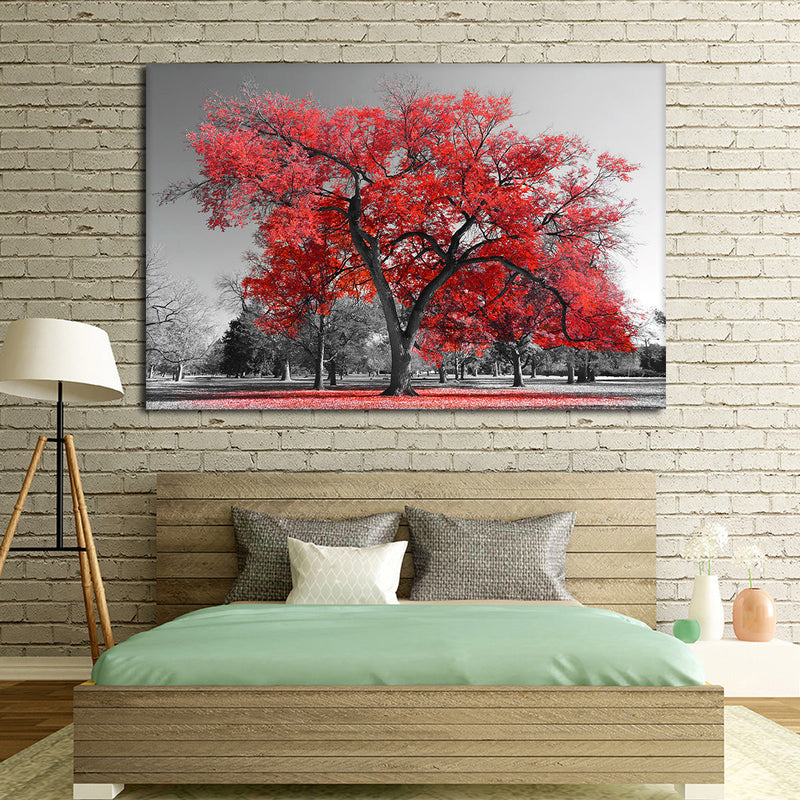 Red Tree Wall Art