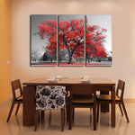 Red Tree Wall Art