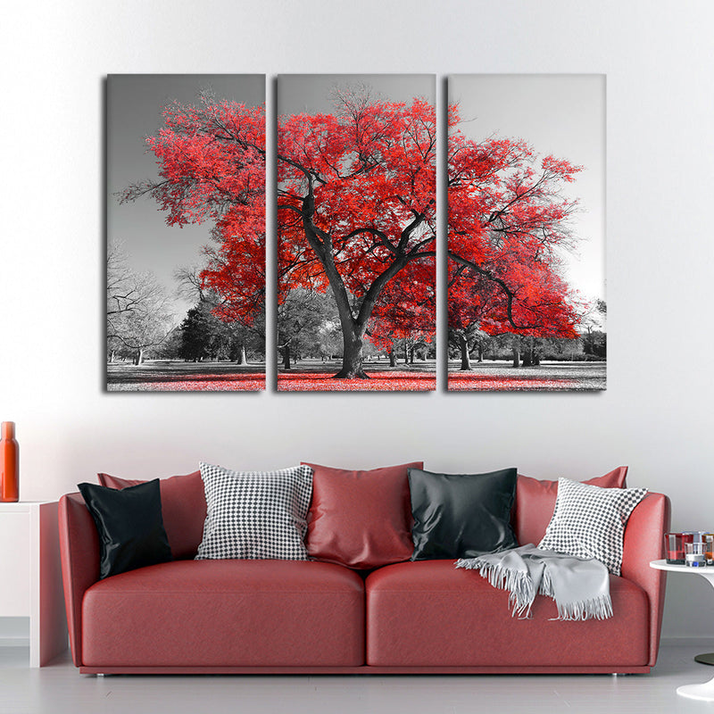 Red Tree Wall Art