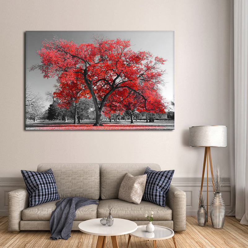 Red Tree Wall Art