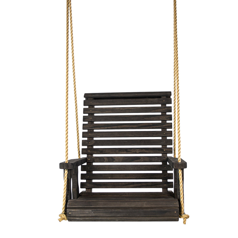 Amish Casual Heavy Duty Black Stain Roll Back Swing Chair