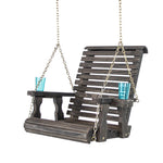 Amish Casual Heavy Duty Black Stain Roll Back Swing Chair