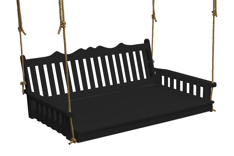 Keystone Amish Co. 5 Foot York Recycled Plastic Swing Bed, Black