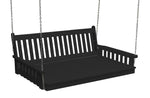 Keystone Amish Co. 4 Foot Franklin Recycled Plastic Swing Bed, Black