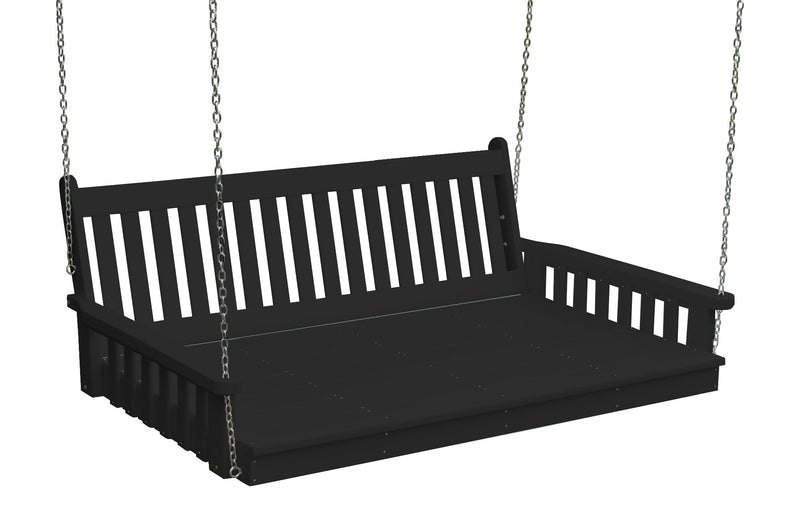 Keystone Amish Co. 4 Foot Franklin Recycled Plastic Swing Bed, Black