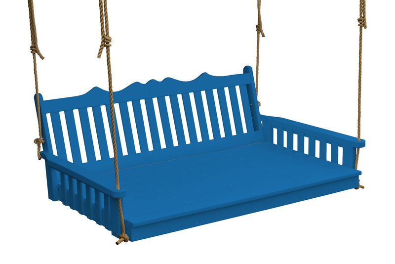 Keystone Amish Co. 5 Foot York Recycled Plastic Swing Bed, Blue