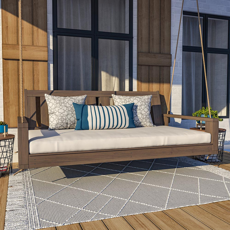 Amish Casual Twin Uptown Porch Swing Bed in Clearcoat Oak Stain