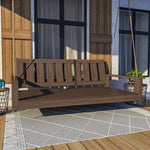 Amish Casual Twin Uptown Porch Swing Bed in Clearcoat Oak Stain