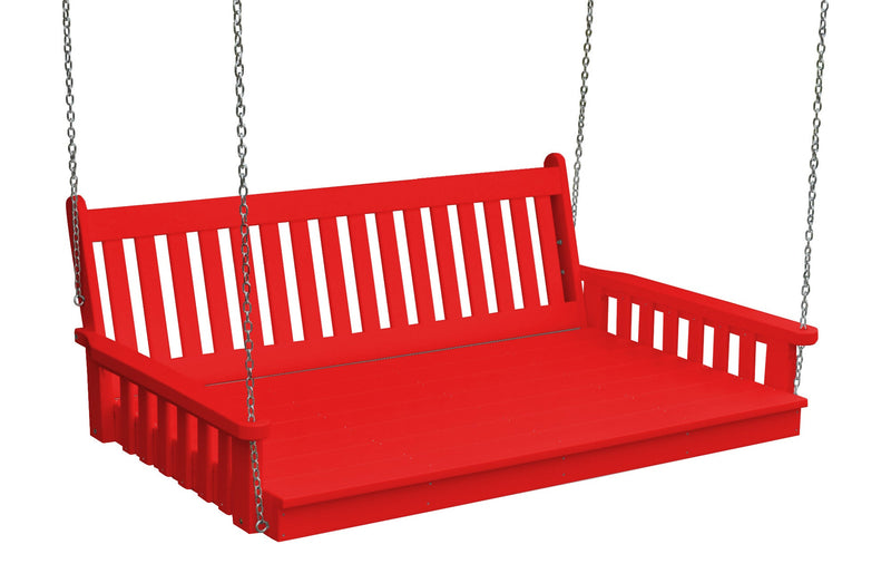 Keystone Amish Co. Twin Franklin Recycled Plastic Swing Bed, Bright Red