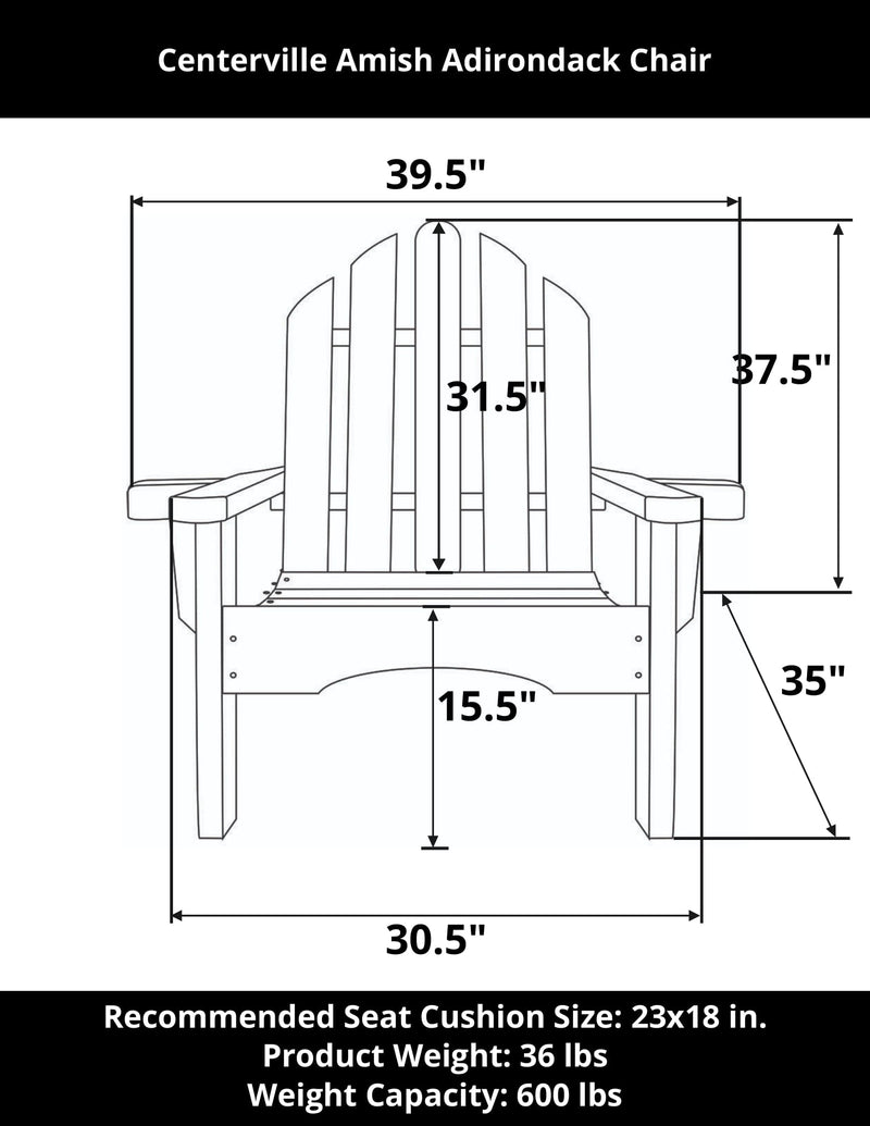 Centerville Amish 800 Lb Heavy Duty Treated Adirondack Chair