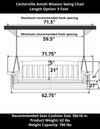 Amish Casual 5 Foot Dark Walnut Stain Mission Porch Swing with Clearcoat