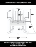 Amish Casual Heavy Duty 600 Lb Mission Treated Rocking Chair