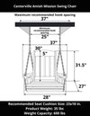 Amish Casual Heavy Duty Outdoor Wood Swing Chair in Black Clearcoat