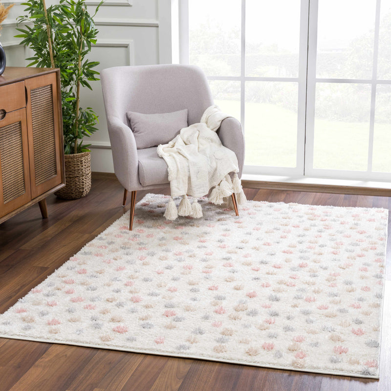 Cansu Pink & Cream Area Rug