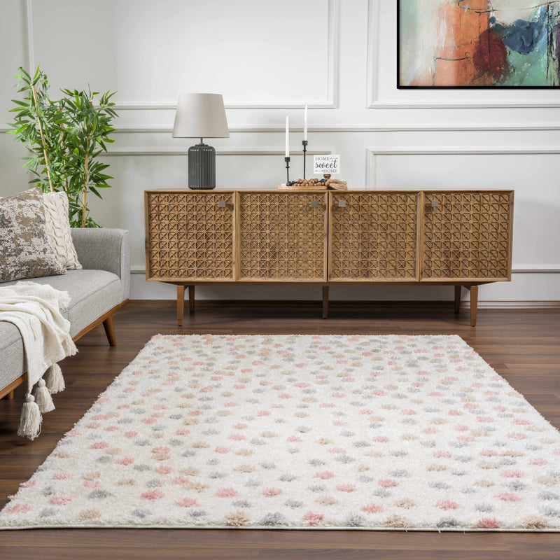 Cansu Pink & Cream Area Rug