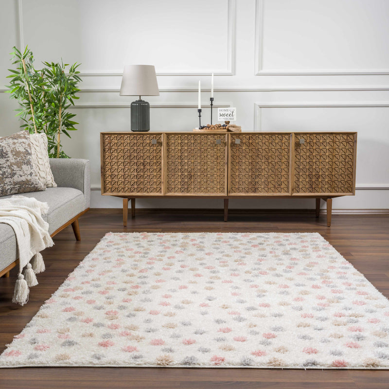 Cansu Pink & Cream Area Rug