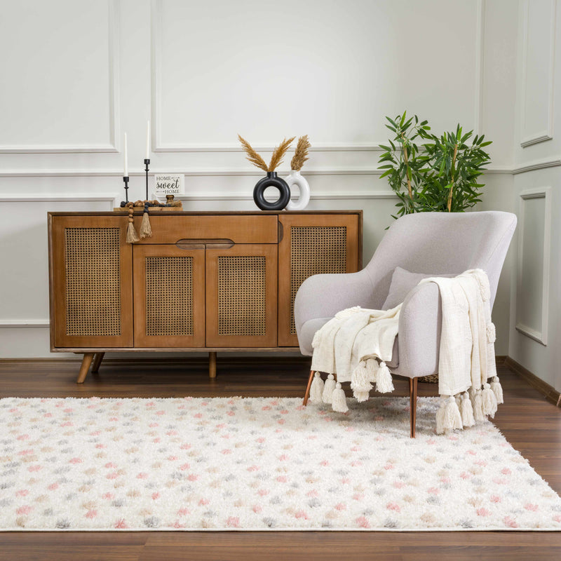 Cansu Pink & Cream Area Rug