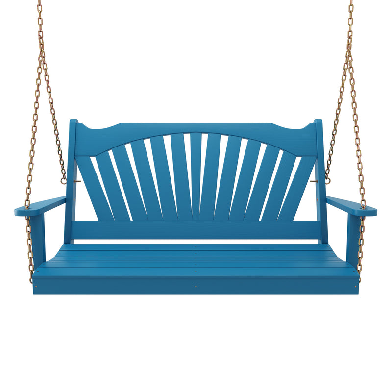 Keystone Amish Co. Sunburst Porch Swing, 6 Foot, Carribean Blue