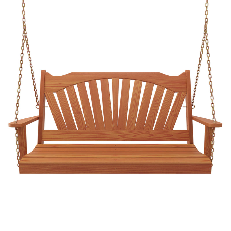 Keystone Amish Co. Sunburst Porch Swing, 4 Foot, Cedar Stain