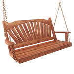 Keystone Amish Co. 6 Foot Sunburst Red Cedar Porch Swing Without Cupholders