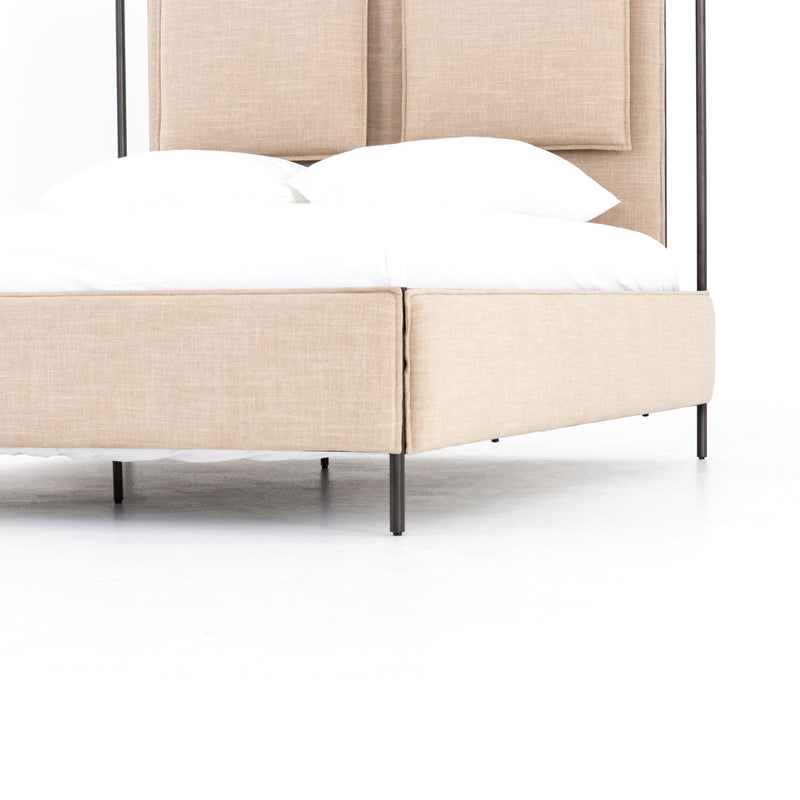 Leigh Upholstered Bed - Palm Ecru