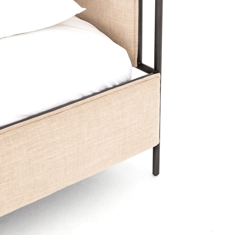 Leigh Upholstered Bed - Palm Ecru
