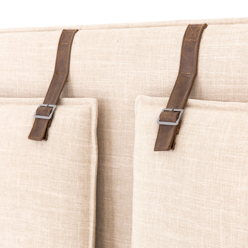 Leigh Upholstered Bed - Palm Ecru