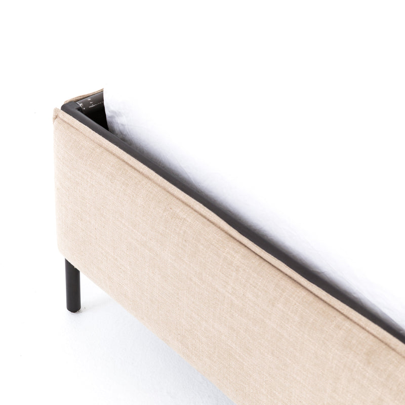Leigh Upholstered Bed - Palm Ecru