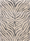 Gray Ecorse Zebra Print Area Rug
