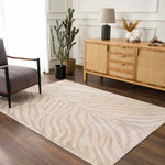 Beige Manteca Zebra Print Area Rug