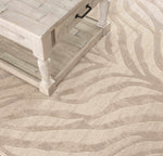 Beige Manteca Zebra Print Area Rug