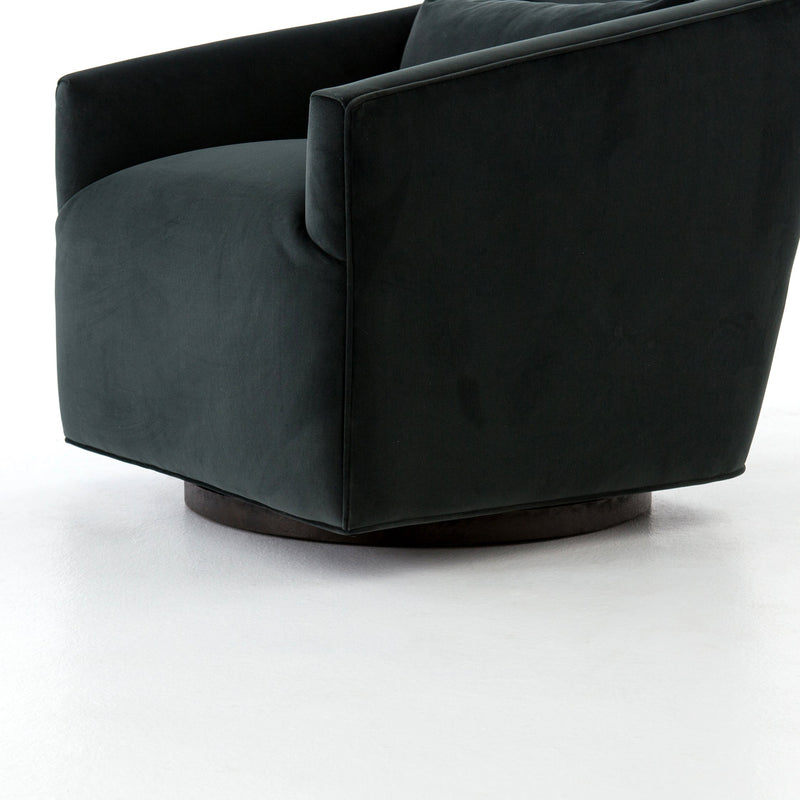 York Swivel Chair - Modern Velvet Smoke | shipping 6/30/2025