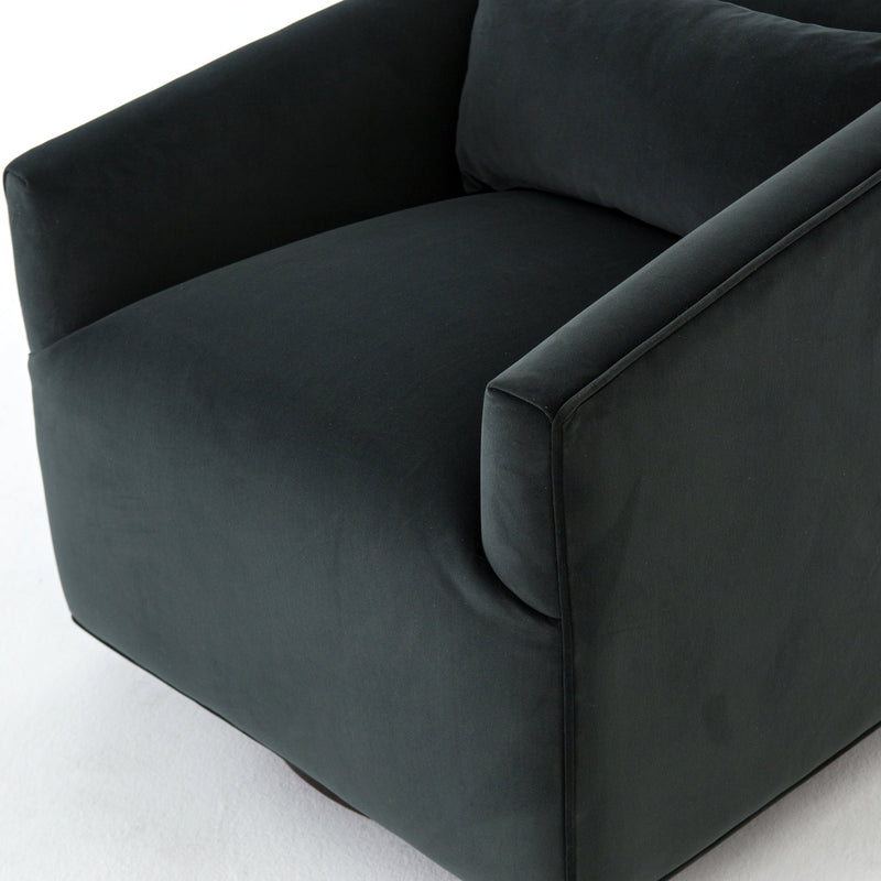 York Swivel Chair - Modern Velvet Smoke | shipping 6/30/2025