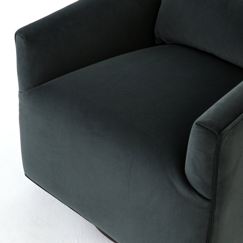 York Swivel Chair - Modern Velvet Smoke | shipping 6/30/2025