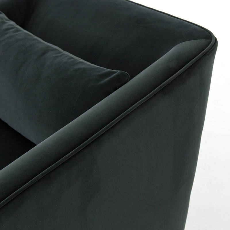 York Swivel Chair - Modern Velvet Smoke | shipping 6/30/2025