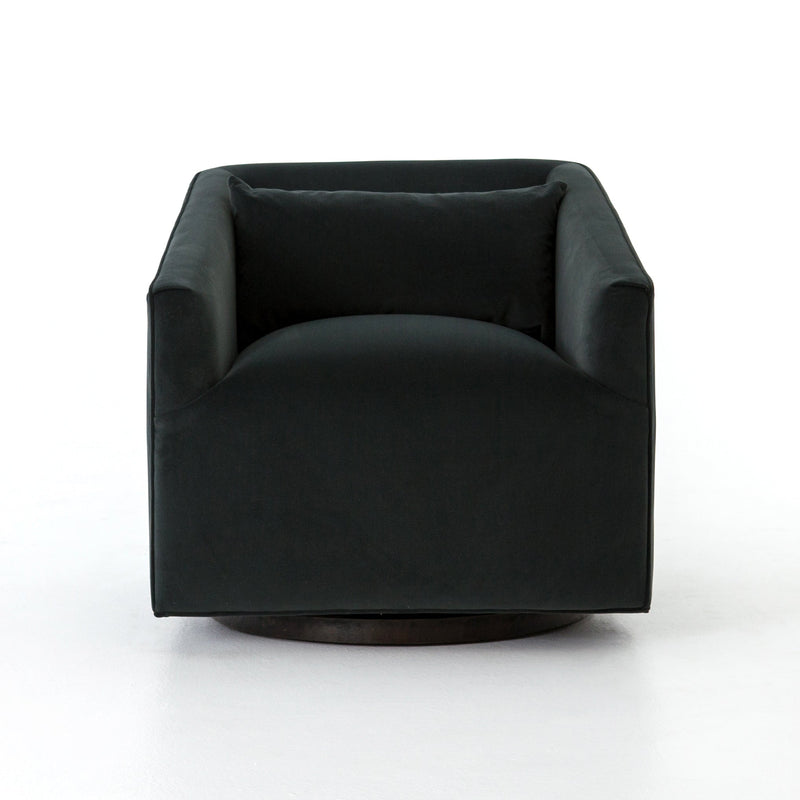York Swivel Chair - Modern Velvet Smoke | shipping 6/30/2025
