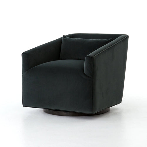 York Swivel Chair - Modern Velvet Smoke | shipping 6/30/2025